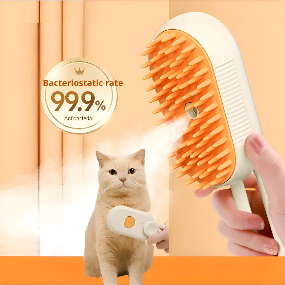 3 in 1 Cat Steamy Spray Cleaning Brush Electric Anti-splashing Hair Removal Brush