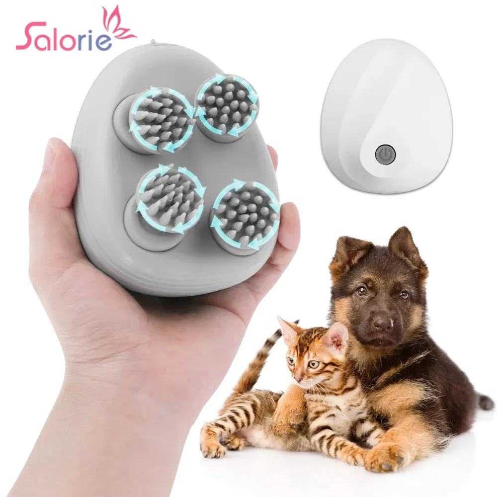 Electric Head Massager Body Shoulder Leg Arm Neck Deep Tissue Head Scalp Massage Kneading Vibrating Device for Cat Pet Massage